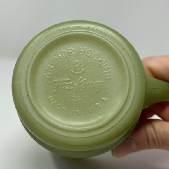 Vintage Anchor Hocking Fire King Green Mug - Picture 5 of 5